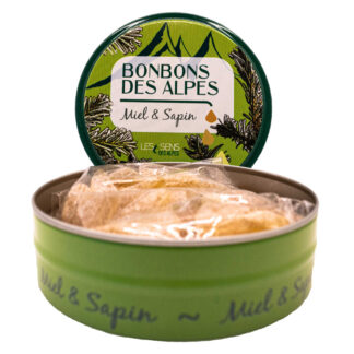 Boîte de bonbons des Alpes au miel et sapin 70g