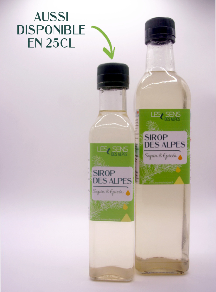 Bouteille de sirop des alpes bio 25cl et 50cl