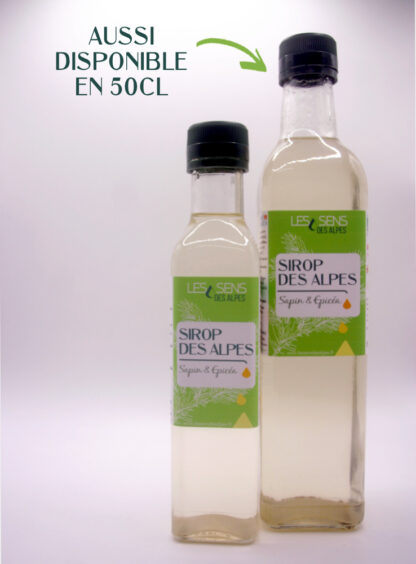 Bouteille de sirop des alpes bio 25cl et 50cl