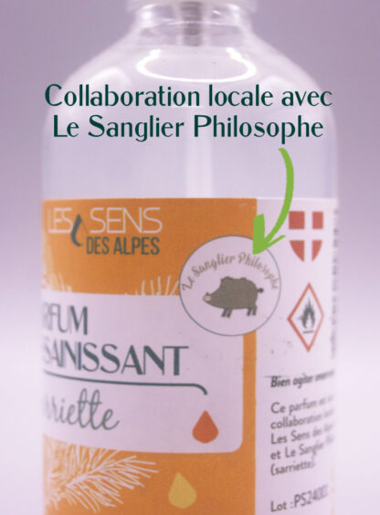 Parfum assainissant spray à la sarriette 100ml en collaboration avec Le Sanglier Philosophe