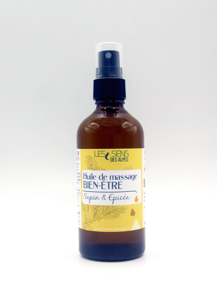 Huile de massage bien-être Bio SAPIN et ÉPICÉA 100 ml