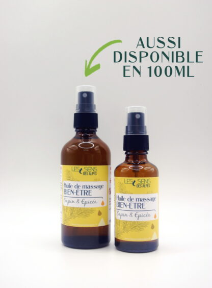 Flacon d'huile de Massage bien-être Sapin et Épicéa